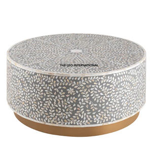 Nouvel arrivage de luxe au design brillant Table basse ovale de salon en nacre pour meubles de maison - Product Image 2