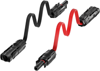 Câble de panneau solaire 0,3 m plat avec connecteur MC4 1000 V 30 A IP67 étanche rouge noir adaptateur pour système photovoltaïque vente en gros