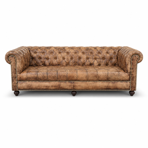 Akku Art Exports Tufted Handmade Chesterfield Midcentury Modern Genuine Leather <b>Sofa</b> New Antique Brown 3 Seat Living Room - Product Image 1