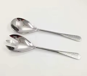 Mango con incrustaciones de nácar, juego de servidor de ensalada pulido con espejo de acero inoxidable, cuchara, tenedor, herramienta para servir, vajilla, utensilios de cocina - Product Image 4