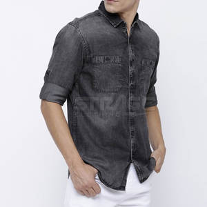 Modern Cut <b>Men's</b> Casual <b>Jeans</b> <b>Shirt</b>-100% Cotton Breathable Eco-Friendly Everyday Wear with Premium Finish and Contemporary Style - Product Image 2