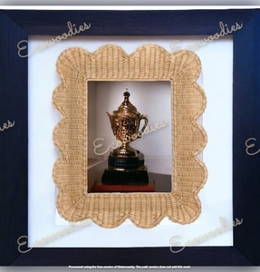 Vintage Style Bamboo and Wooden Abstract Woven Picture Frame Table <b>Stand</b> with Hanging Function for Family Photo Gifts Home Decor - Product Image 5