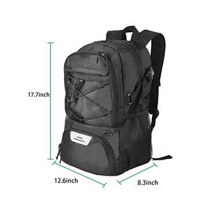 High Quality Unisex Sports Basketball Backpack New Solid Black <b>USB</b> Anti-Theft Features Made of PC & Nylon Material for Outdoors - Product Image 3