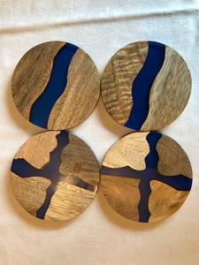 Dessous de verre en bois de style design moderne personnalisé fait à la main pour la décoration de la maison et du mariage - Product Image 5