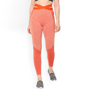 Legging de fitness pour femme de haute qualité, sans couture, taille mi-haute, élastique, motif uni, en Spandex/Polyester, séchage rapide, respirant - Product Image 1