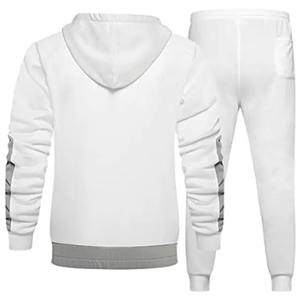 Survêtements pour hommes fabriqués en usine, sur mesure, en gros, en polyester/coton, avec bande latérale, respirants, à séchage rapide, pour l'été - Product Image 2