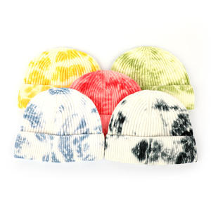 Custom Gradient Knitted Tie-Dye Beanie Winter Warm Skull Cap Hat with Embroidered Logo OEM Bulk - Product Image 6