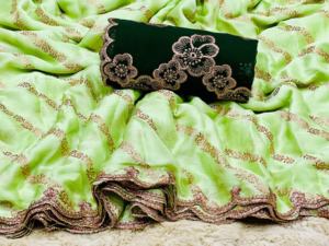 Moderno elegante listo para usar traje indio elegante importado Georgette Sari blusa indio exportador y proveedor - Product Image 2