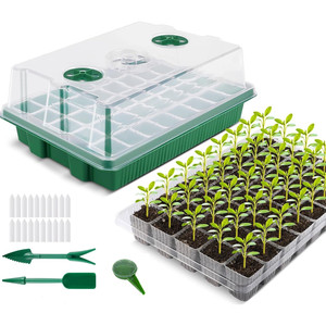 Set of 2 Mini Greenhouses Germination Boxes with LED <b>Lighting</b> Accessories Seed Tray - Product Image 3