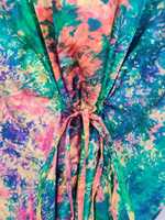 Nouveau Kaftan en soie Pure 100%, sarouel Tie-dye, mode femmes, vêtements de plage, Bikini, Kaftan Long