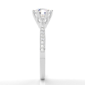 แหวนเพชรเม็ดเดี่ยวทรงกลมเจียระไนแบบบริลเลียนท์ 0.28 กะรัต ชุบทอง 18k เพชรเลี้ยงในห้องปฏิบัติการ เครื่องประดับงานหมั้นและงานแต่งงานสำหรับผู้หญิง ขายส่ง - Product Image 1