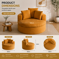 Fauteuil lounge modulaire en forme de L moderne, canapé pivotant en tissu de luxe, coussins doux, fauteuil d'appoint confortable, appartement, villa, salon