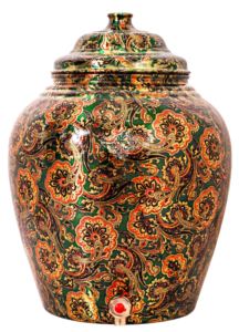 IndianArtVilla Olla dispensadora de agua con diseño de flores y hojas de cobre puro hecha a mano con beneficios ayuvédicos: Almacenamiento y bebida - Product Image 5
