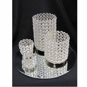 Base en métal fil galvanisé argent rond cristal clair bougeoir mini bougeoir produit le plus vendu pour la décoration de table - Product Image 5