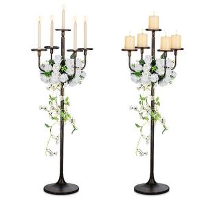 Candélabre en métal fait main, plaqué argent, 5 bras, pour la décoration de table à la maison et les mariages, centre de table - Product Image 5