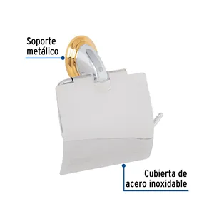 Foset Aqua moderna scatola porta carta igienica con finitura cromata oro con 6 unità per uso cucina e bagno - Product Image 2
