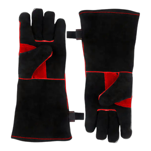 Venta al por mayor personalizado OEM Logo negro cuero de vaca Split guantes resistentes al fuego soldadura mano guantes de seguridad - Product Image 2