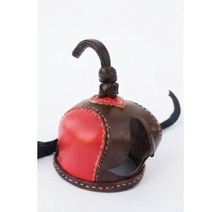 Leather Falconry Hood Brown With Red <b>Panel</b> Durable One Size All Seasons Hunting Equipment Solid Color Style Falconry Hood - Product Image 1