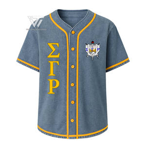 Griechische Sigma Gamma Rho Sorority Kleidung versand bereit Bestickte Denim Baseball Jersey Softball Weste - Product Image 1