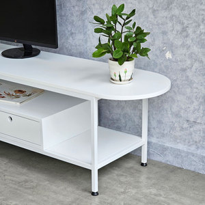 Mueble para TV de Diseño Ministral, Forma Ovalada con Cajón, 180x40x45cm, Madera de Caucho y Estructura de Hierro para Sala de Estar KTV68090 - Product Image 4