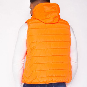 Gilet matelassé imperméable à capuche en toile, tissu confortable, couleur unie, services OEM, style streetwear, vente chaude - Product Image 3