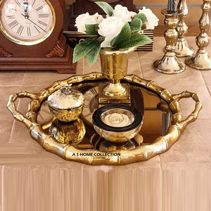 Bandeja Redonda de Metal con Textura Martillada Multiusos de Primera Calidad para Servir Comida y Cena - Product Image 6