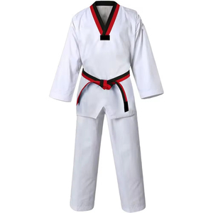 Material de alta calidad artes marciales blanco Taekwondo Unisex peso ligero transpirable Taekwondo uniforme - Product Image 1