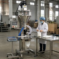 Machine de remplissage semi-automatique de poudre sèche à vis sans fin entraînée par engrenages, distributeur de poudre fine pour l'emballage de produits chimiques en sacs