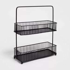 Hot Selling Two-Tier Premium Quality Kitchen Rack Black Metal <b>Sink</b> Tableware Food Organizer for Kitchen Use - Product Image 4