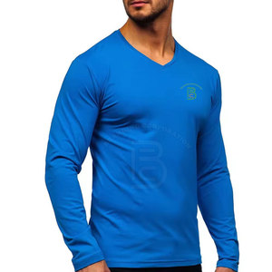 เสื้อยืดแขนยาวคอวีผู้ชายลำลอง ผ้าฝ้ายเนื้อนุ่ม ระบายอากาศดี เหมาะสำหรับใส่ในชีวิตประจำวัน - Product Image 3