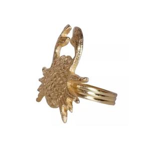 Anillo para servilletas con forma de hoja chapado en oro, soporte para servilletas, precio al por mayor - Product Image 3