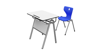 ALINA-Escritorio moderno de un solo estudiante con piezas de metal duraderas, tablero de fibra CDF, panel frontal de aglomerado para uso en talleres escolares - Product Image 3