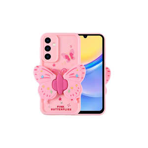 Coque en silicone rose clair SNEL Kapya pour Samsung Galaxy A15 avec protection de l'appareil photo et motif de personnage, compatible A03S A24 A22 A21S - Product Image 1