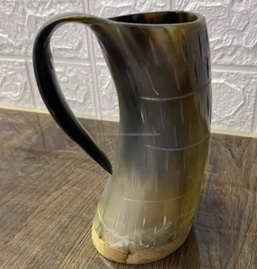 Mug en corne de buffle naturel, mug à boire viking pour fête, mug en corne de différents designs - Product Image 2