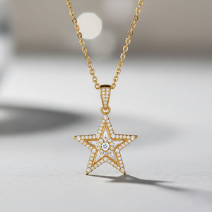 Luna estrella colgante personalizado collar PVD chapado en oro de acero inoxidable estilo árabe - Product Image 4