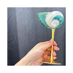 Copa de vino Seashell Brasserie con tallo dorado - Product Image 1