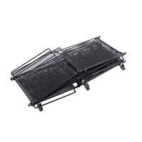 Panier de rangement empilable à double étage en maille |   Chariot pliable et mobile avec roulettes pour la lessive, la cuisine et les usages multiples