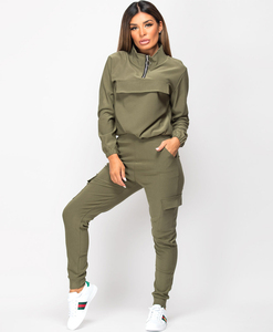 Conjunto de 2 Piezas para Mujer, Camisa Casual de Manga Larga y Pantalones Cortos, Impermeable, de Secado Rápido, Algodón Felpa Lavado - Product Image 5