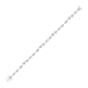 Bracelet tennis en argent sterling 925 massif avec diamants de laboratoire de formes fantaisie multiples, bijoux OEM - Product Image 3