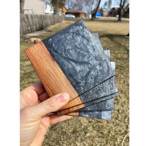 Sous-verre en bois et résine de meilleure qualité pour la décoration de la maison, sous-verre de tasse fait à la main pour tapis ronds de table et coussinets à bas prix - Product Image 3