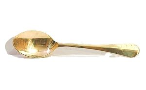 Polished Golden Finish Brass <b>Serving</b> <b>Spoon</b> Set Mirror Metal for Daily Use Special Occasions for Curry Rice Dal Low Price - Product Image 3