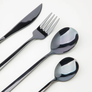 Carbon Steel Dining Cutlery Knife <b>Fork</b> <b>Spoon</b> Cutlery <b>Set</b> Stainless Steel Unique Handle Flatware Silverware <b>Set</b> Mirrored Steel - Product Image 4