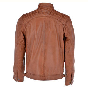 OEM High Quality Men's Leather Jacket Breathable Waterproof Eco-Friendly <b>Stand</b> Winter High Street Plus Size Regular Sleeves - Product Image 2