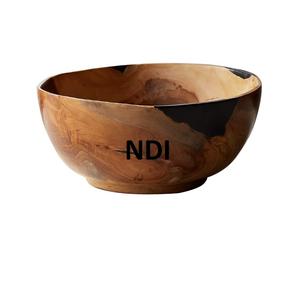 ชามเสิร์ฟซุปลูกกวาดชามไม้ชามเสิร์ฟทำมือทำจากไม้ชามสลัดผลไม้ - Product Image 5