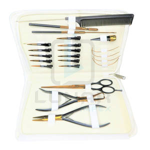Juego de Herramientas de extensión de cabello, alicates de acero inoxidable multifuncionales de alta calidad, Color negro Mate con Plasma, oro rosa, estuche - Product Image 1