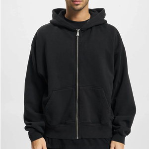 Sweat à capuche léger pour homme, best-seller, avec fermeture éclair, effet délavé, 100 % coton, respirant, idéal pour l'hiver, services OEM avec logo personnalisé - Product Image 1
