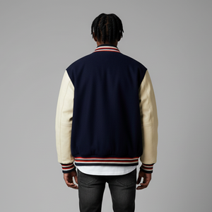 Chaqueta Universitaria con Capucha para Hombre, Bordado Personalizado al por Mayor, Invierno, Alta Calidad, 100% Lana, Lona, 2 Tonos, Estilo Urbano, Hip Hop - Product Image 5