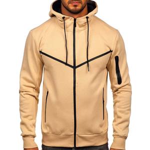Wholesale Sleeve Zipper Tech Fleece New Sports Contrast Full <b>Zip</b> Thermal Hoodie - Product Image 3