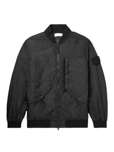 High Quality Canvas Stand Collar Winter High Street Customized Logo Chenille Embroidery Satin Quick Dry Breathable Bomber Jacket - Product Image 4