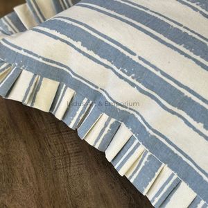 Indian Handmade Floral Hand Block Printed Slub Cotton Cushion Covers for Home & Hotel Use 100% Cotton Customizable Colors - Product Image 3